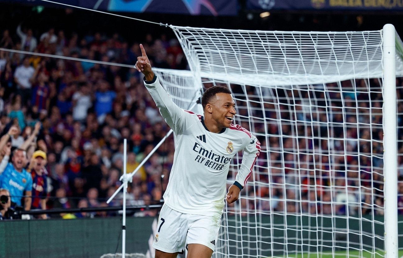 Mbappé marca duas vezes, e Real Madrid vence Barcelona no El Clásico