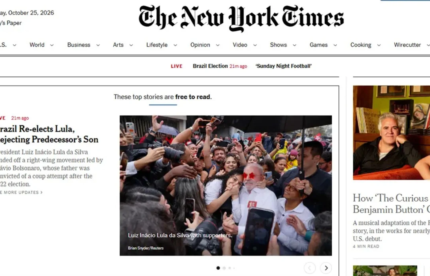Imprensa internacional repercute vitória de Lula e destaca virada histórica sobre Flávio Bolsonaro