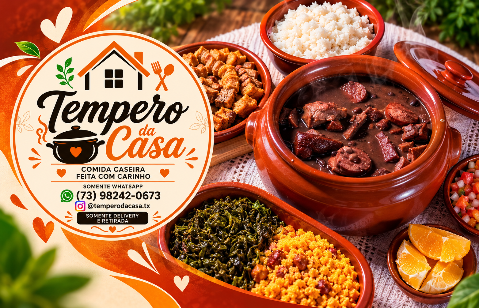 Tempero da Casa reúne feijoada, strogonoff e sobremesas no delivery em Teixeira de Freitas